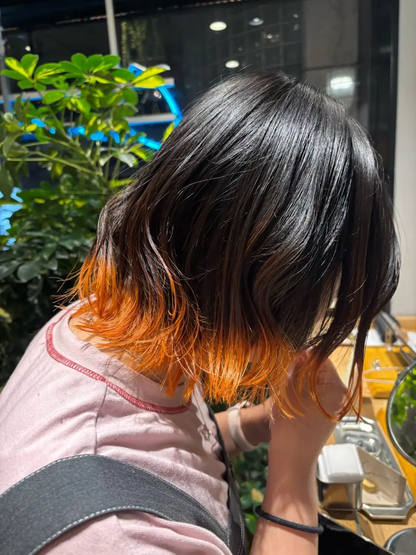 ミディアム カラー ヘアアレンジ ヘアカラー トリートメント ヘッドスパ 🌀パーマ　レイヤー ボブ/marinoのヘアスタイル