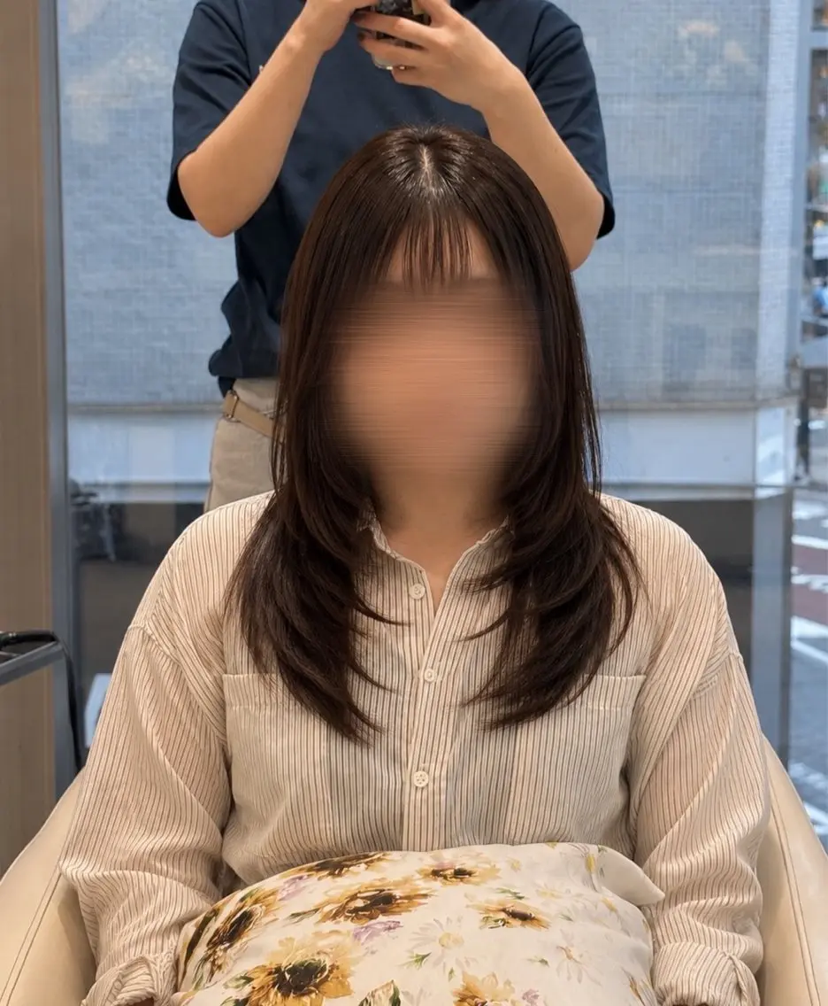 ミディアム カット 縮毛矯正 池袋 縮毛/艶カラー /レイヤー🌙ゆきのヘアスタイル