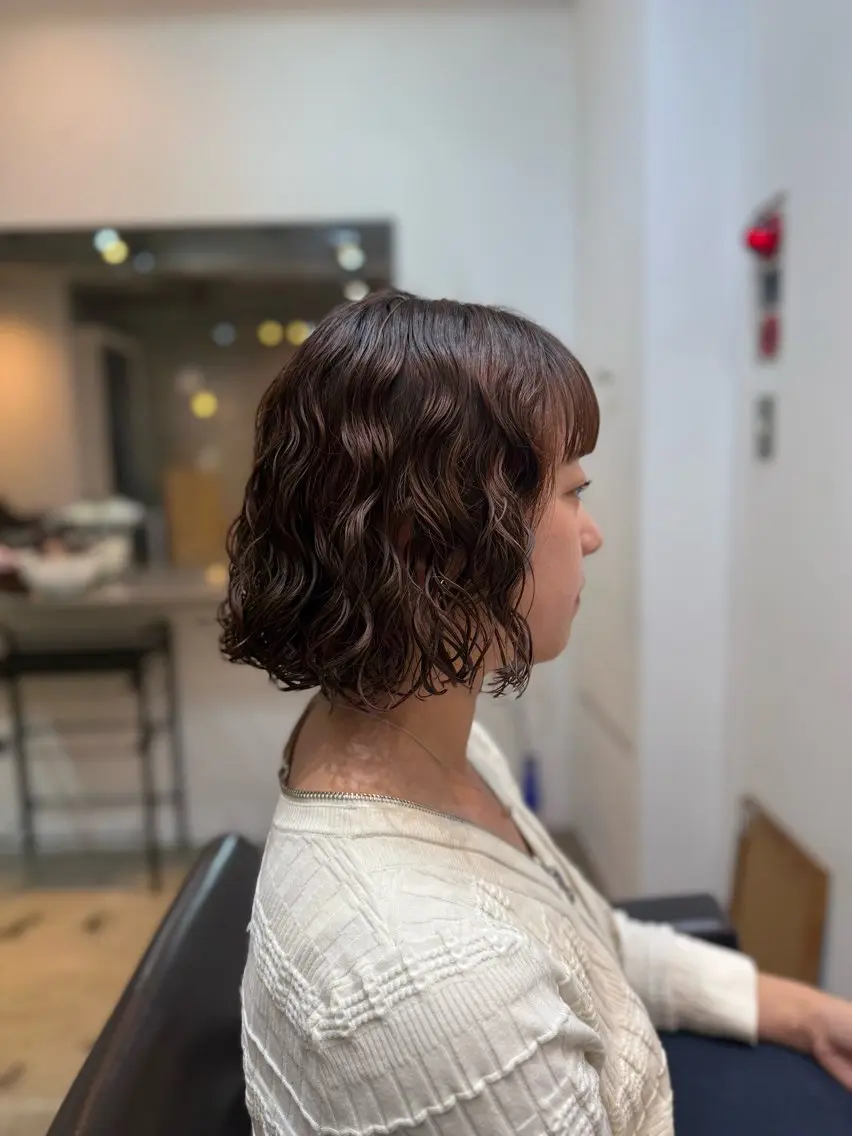 ミディアム 🌿朝5分でお洒落 パーマスタイル🌿のヘアスタイル