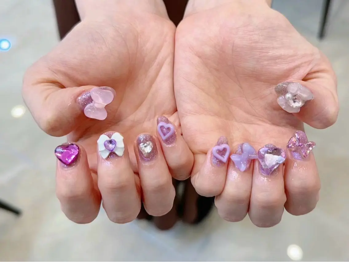 ネイル アートネイル フラワーネイル フットネイル ジェルネイル ハート Babarla Nailのネイルデザイン