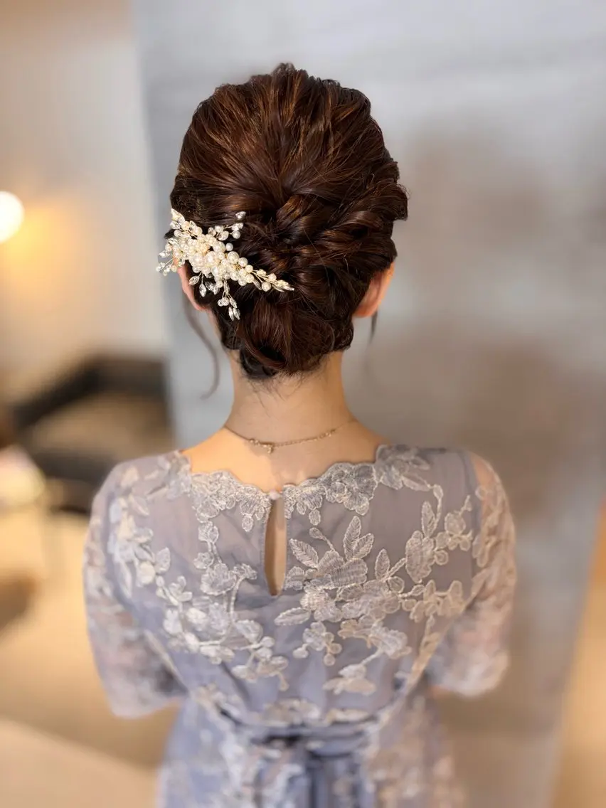 セミロング ヘアアレンジ 結婚式・ブライダル 髪質改善 似合わせカット RABU /髪質改善 伏見/ヘアケアサロンのヘアスタイル