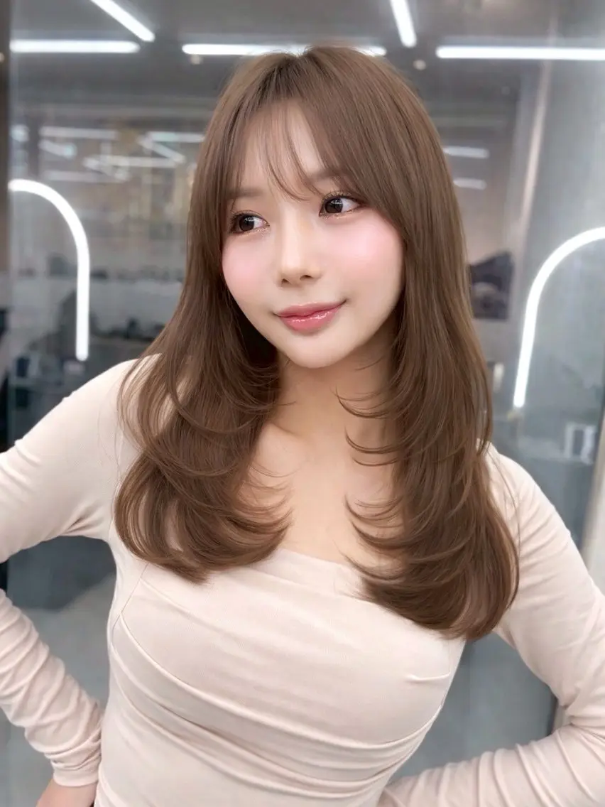 ミディアム ヘアカラー トリートメント mao 福岡美容師/韓国ヘアのヘアスタイル