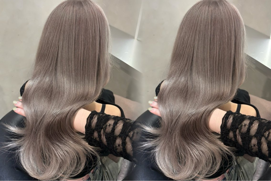 ロング ヘアカラー トリートメント ヘアセット 🤍艶髪 × 透明感カラー│フウカのヘアスタイル