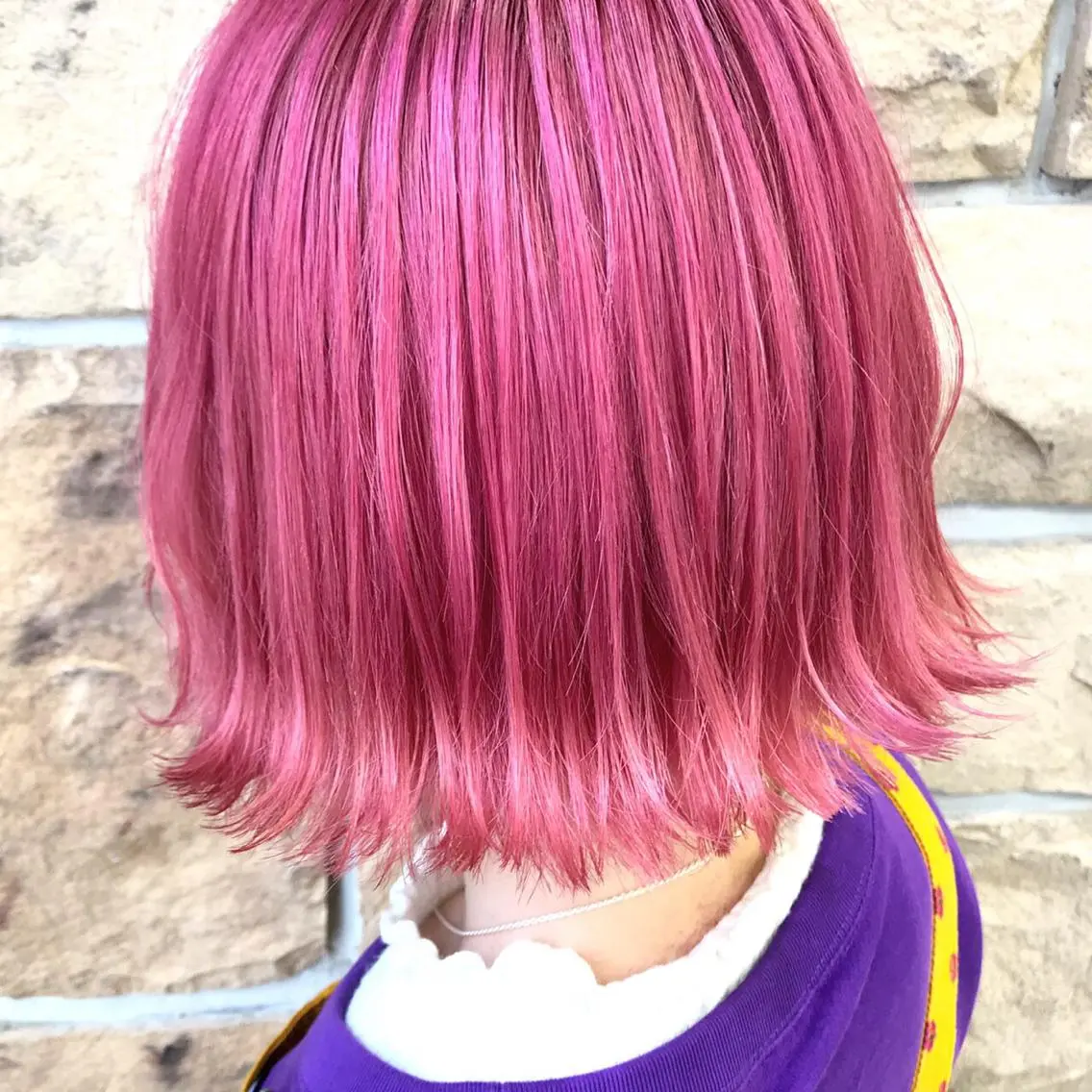 ショート カラー ヘアアレンジ ピンクカラー TSUNA 🌙 Lim 五反田のマツエク・マツパデザイン