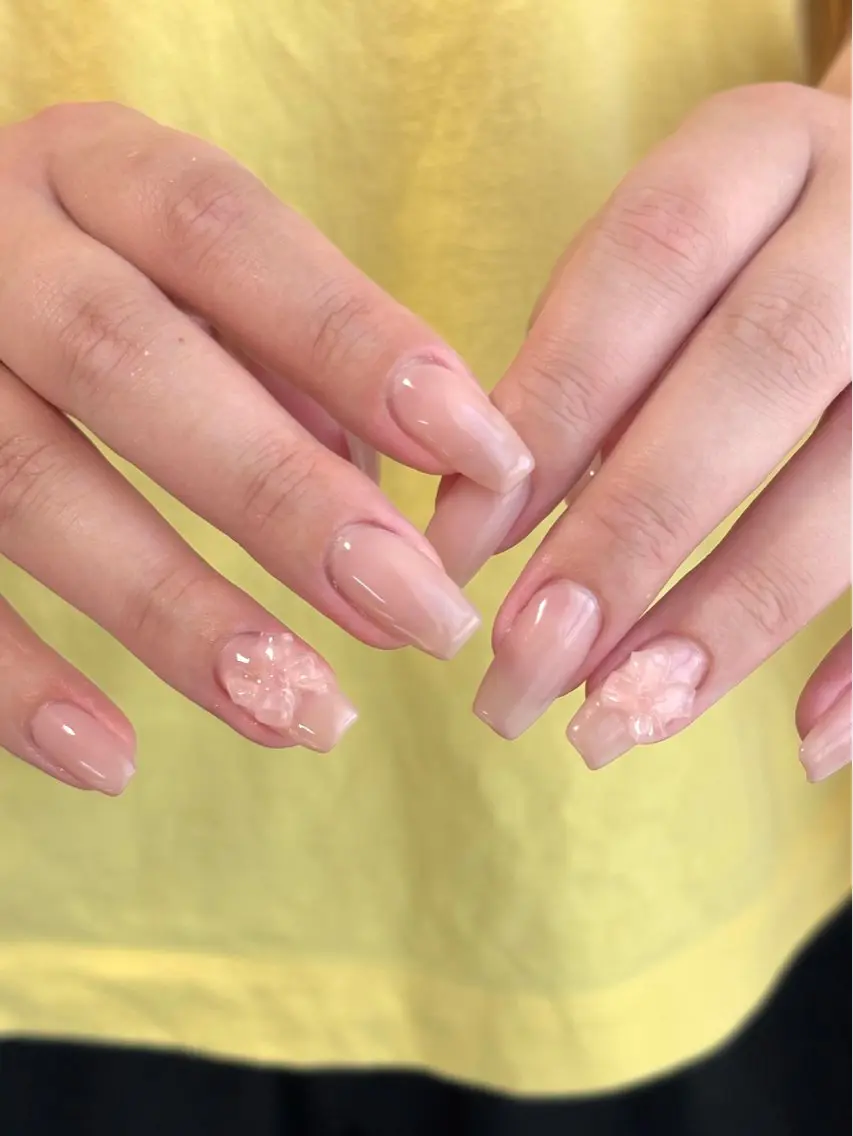 ネイル クリアネイル リボン rena nailのネイルデザイン