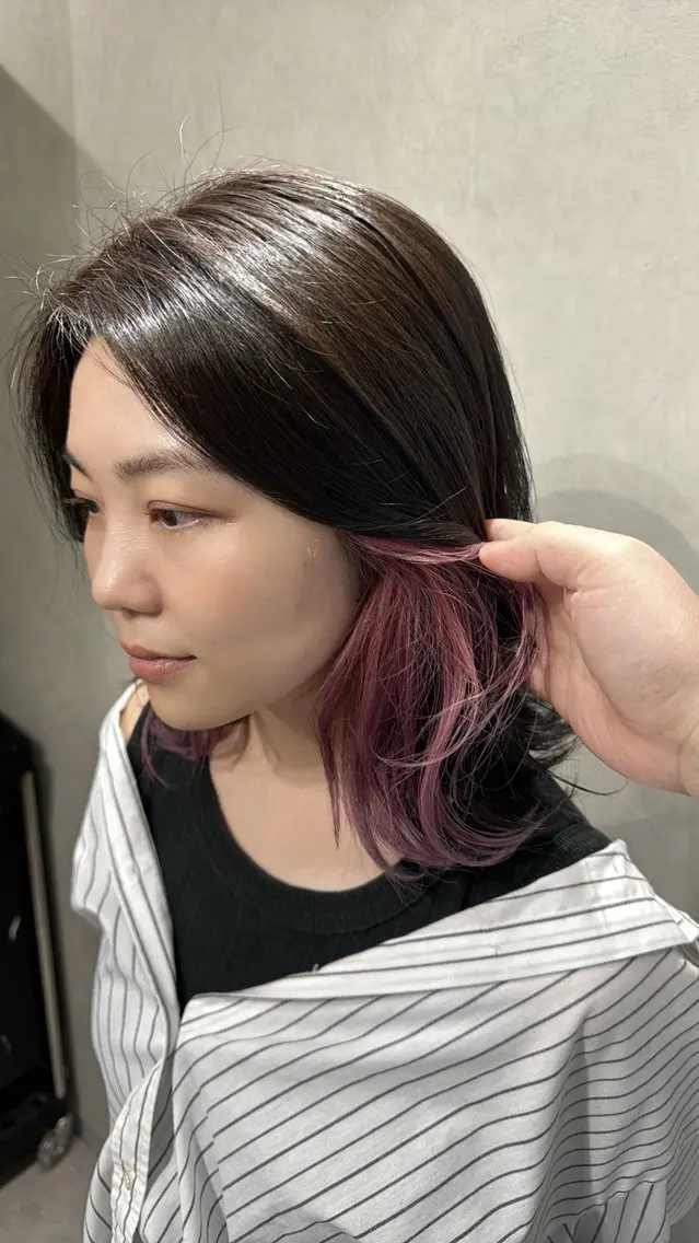 ミディアム カラー カット ヘアカラー シマオカイッセイ 個室サロンaceのヘアスタイル