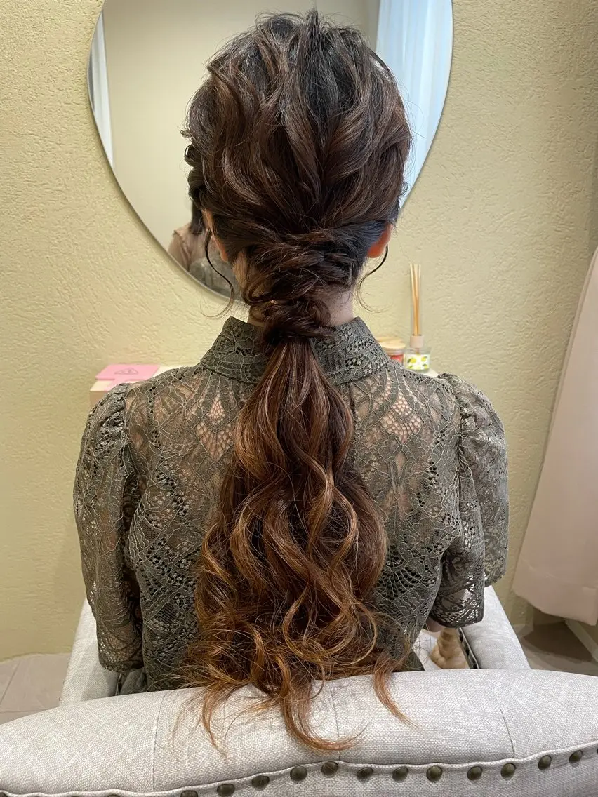 ロング ヘアアレンジ ヘアセット ユ ミのヘアスタイル