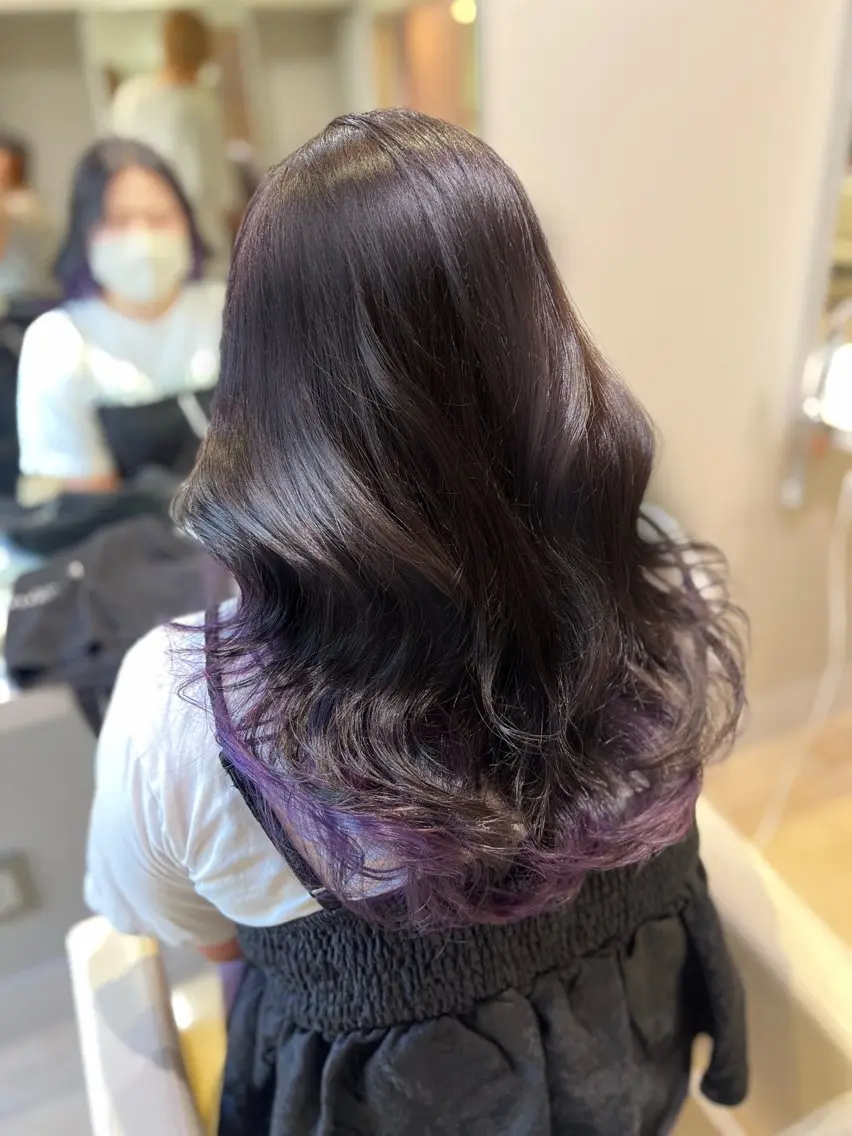セミロング カット ヘアカラー 海外風レイヤー🎀 新宿MOMOKA🍑のヘアスタイル