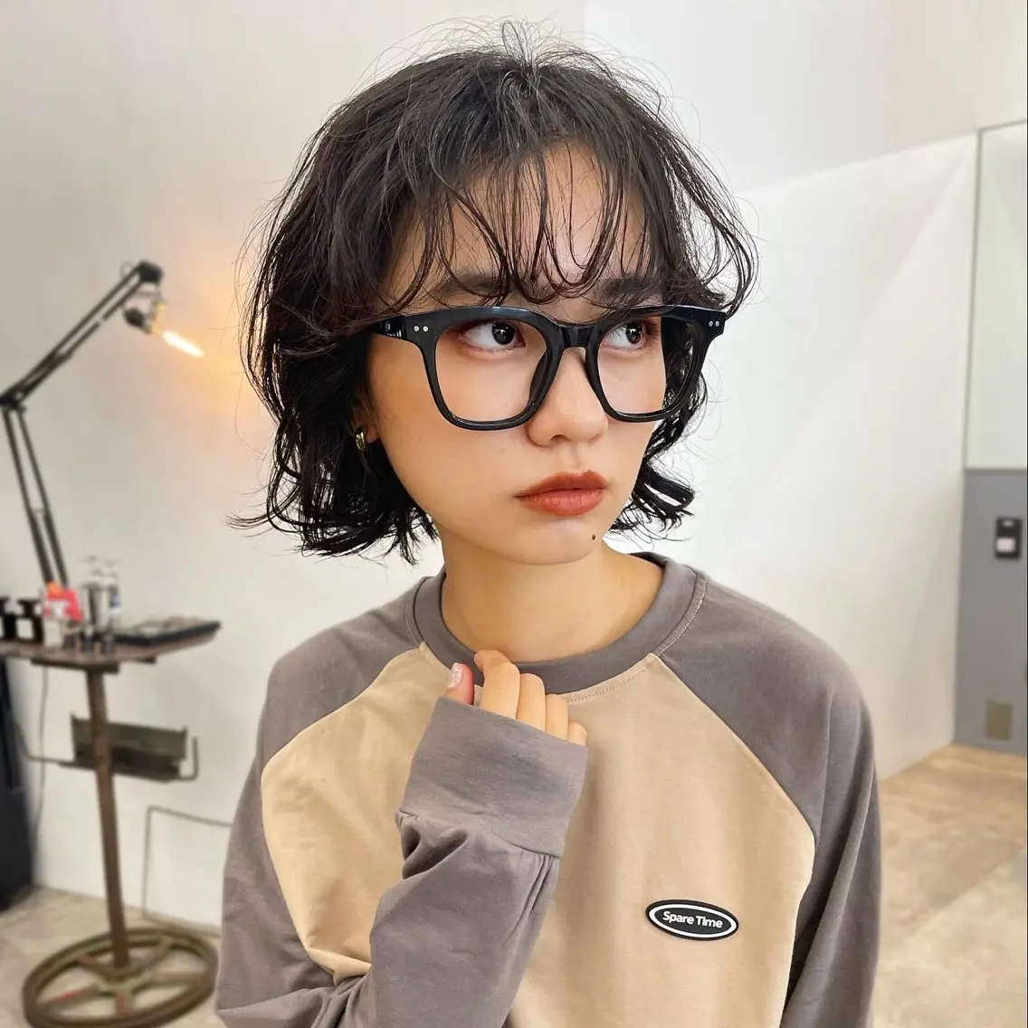 ショート パーマ ショートヘア カット ヘアカラー レイヤーカット/透 明感カラー/西田祐賀のヘアスタイル