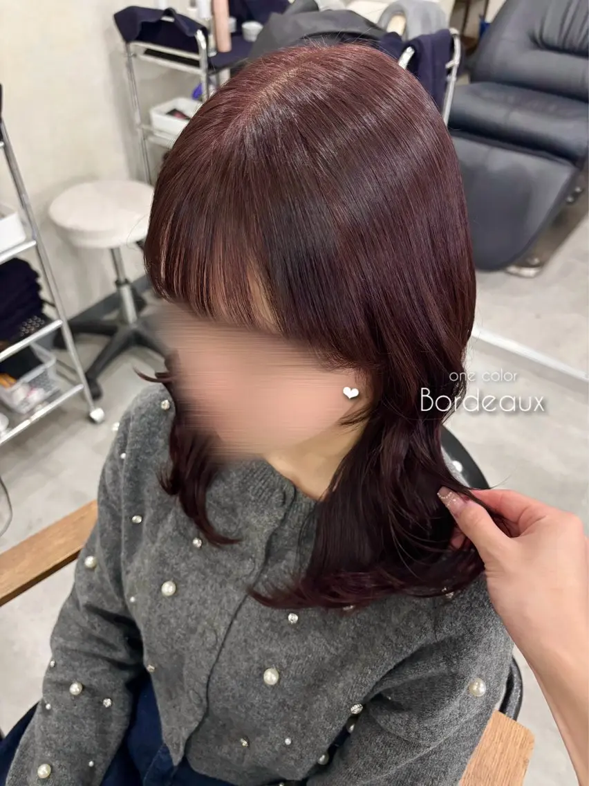 セミロング カット ヘアカラー トリートメント ｶﾉ / 暖色カラー/レイヤーのヘアスタイル