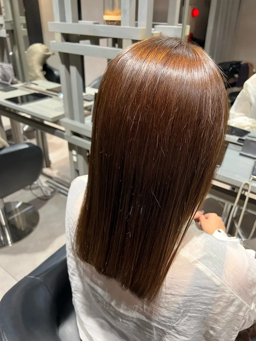セミロング 髪質改善 縮毛矯正 トリートメント トリートメント ヘッドスパ ✨髪質改善矯正× ブリーチ✨YU-KIのヘアスタイル