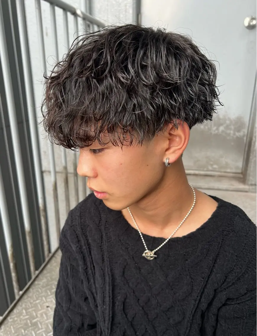 パーマ メンズ メンズパーマ特化/ シャドウ/波巻/陸翔のヘアスタイル