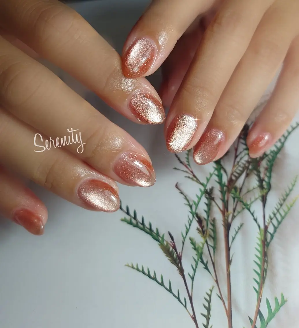 ネイル マグネットネイル マグネットワンカラー ワンカラーネイル オレンジ nail  serenityのネイルデザイン