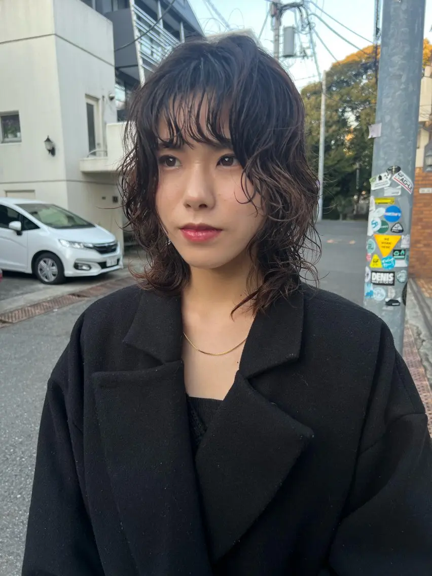 ミディアム パーマ ミディアムパーマ ウルフカット 🪐ナチュラルモード ヘア🪐honokaのヘアスタイル