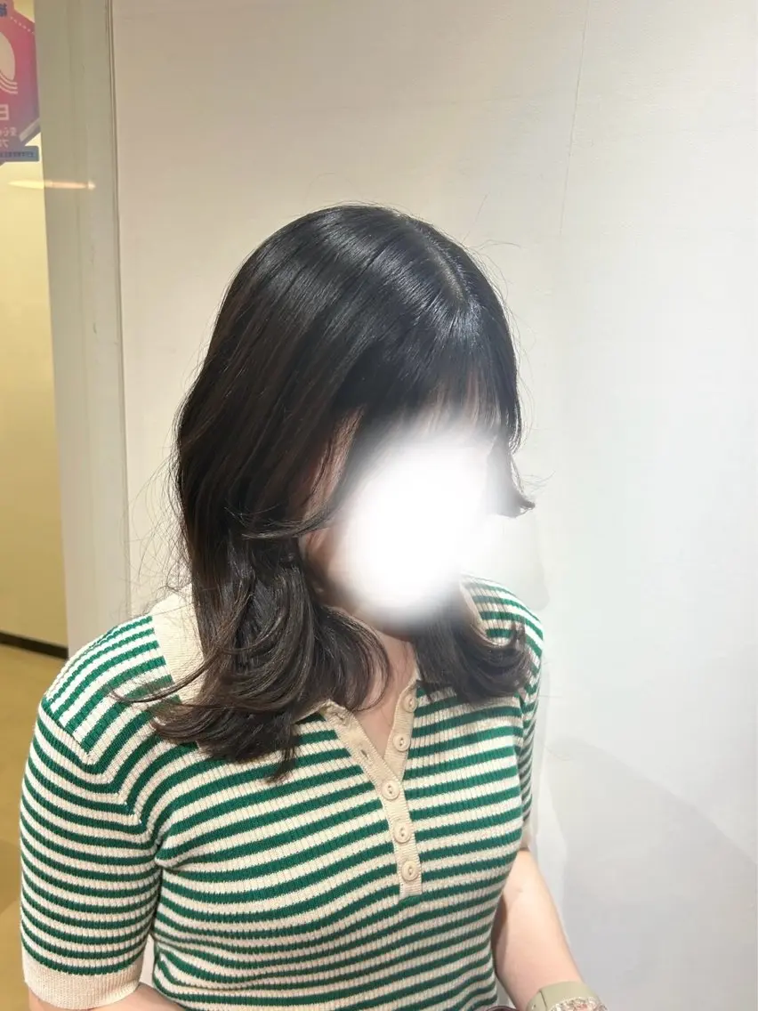 セミロング くびれヘア 顔周りカット 韓国風ヘア レイヤーカット トリートメント ·.⟡ 福田 彩乃 エクステモデル募集中のヘアスタイル