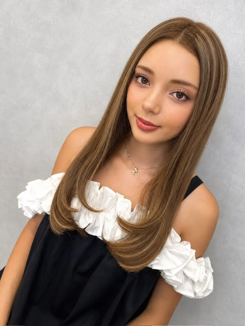 ロング カラー パーマ トリートメント カット ヘアカラー トリートメント 平川友理💘 似合せカットカラーのヘアスタイル