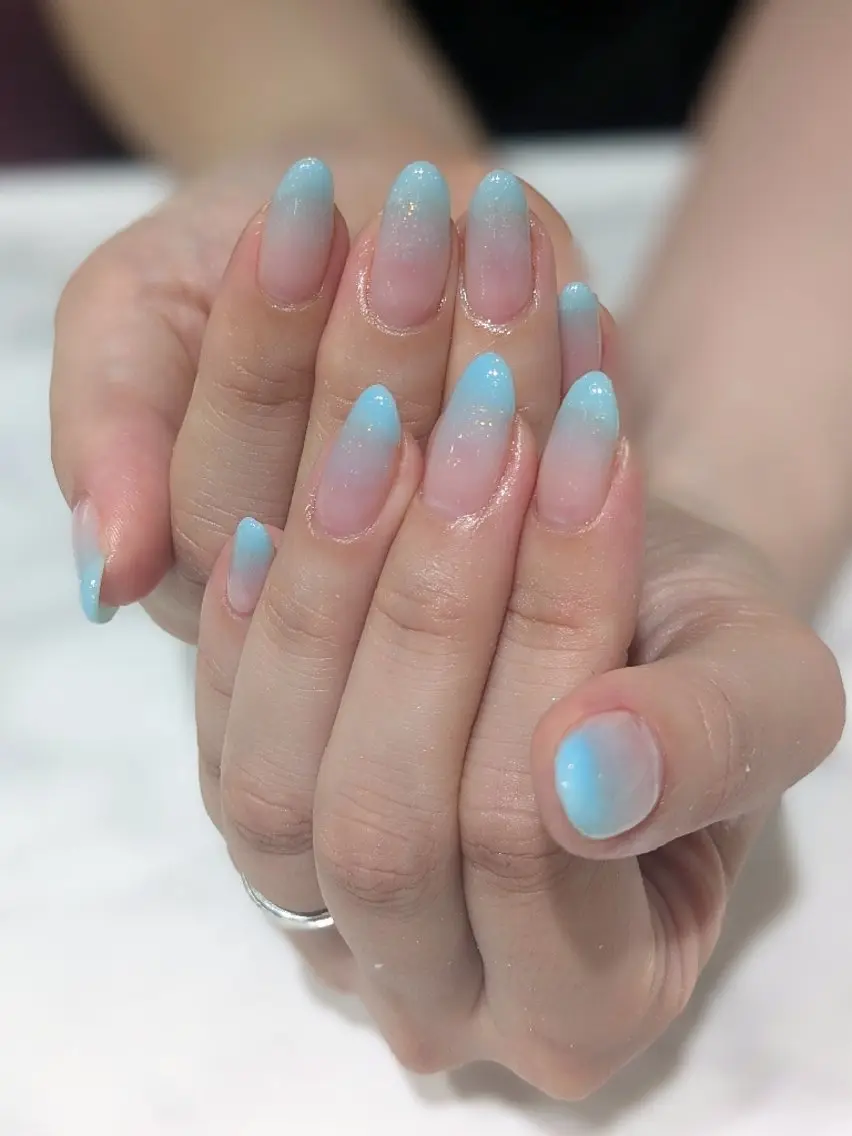 ネイル ブルー abbie mibeのネイルデザイン