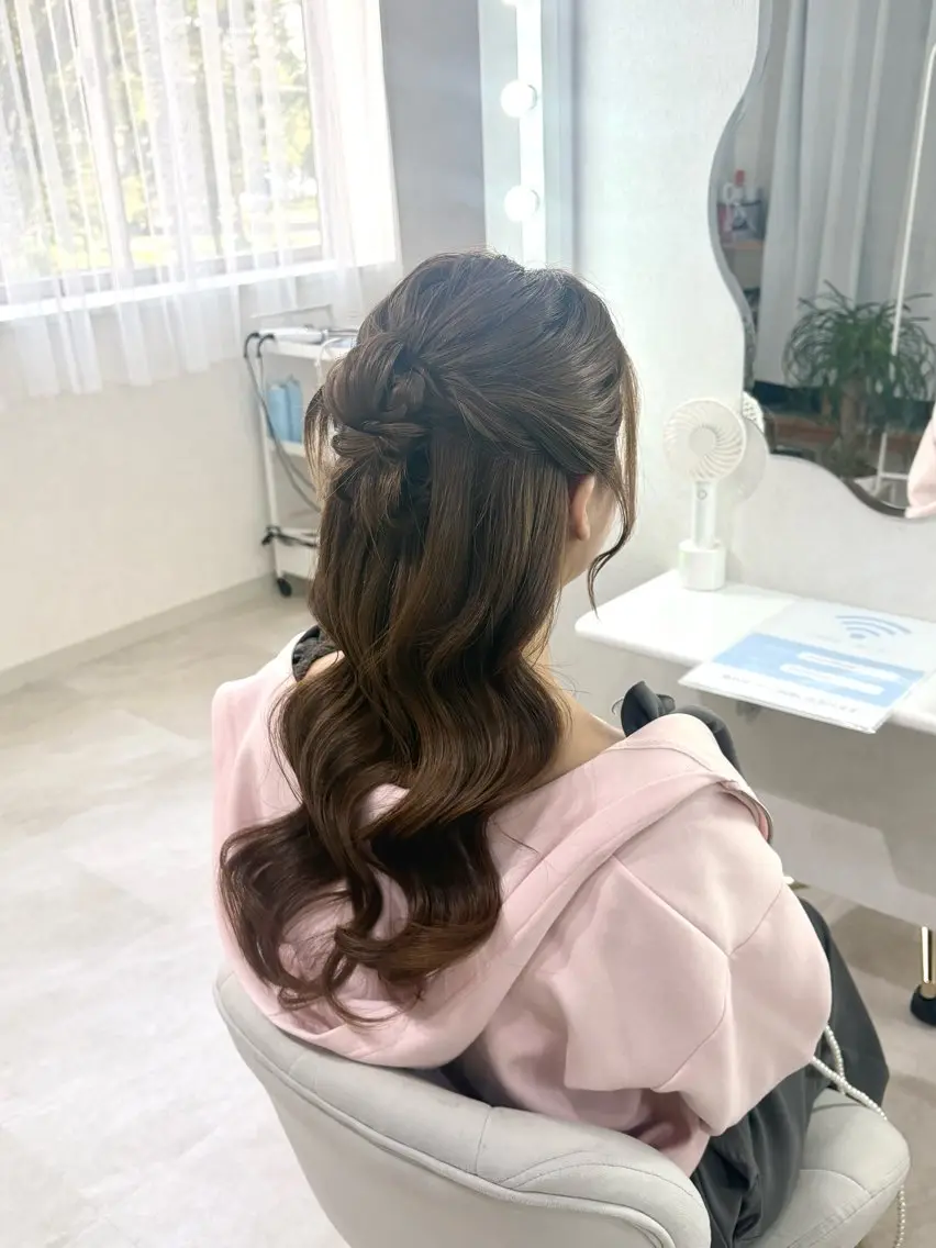 ヘアアレンジ ハーフアップ ヘアセット ヘアセットサロン /上坪愛美のヘアスタイル