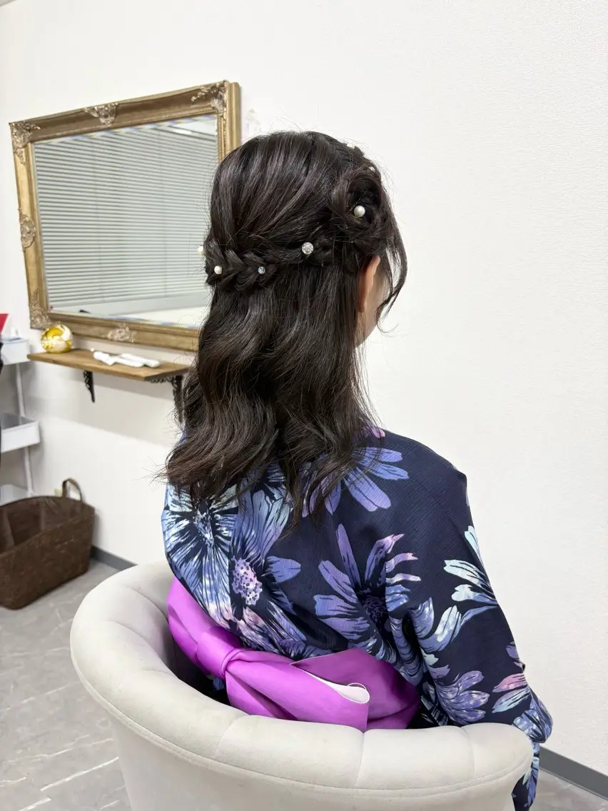 ヘアアレンジ 浴衣 ヘアセット ヘアサロン ミカヅキのヘアスタイル