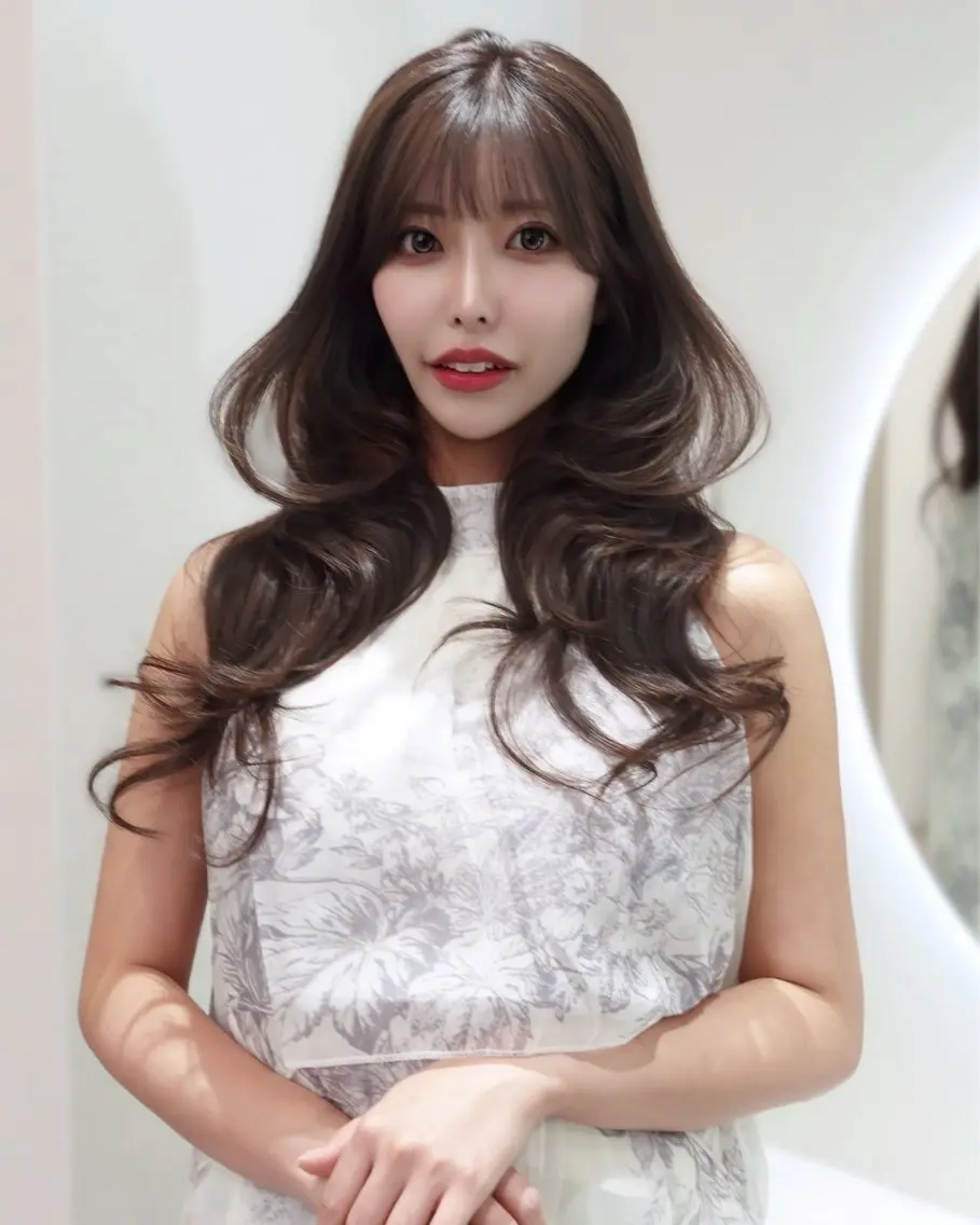 ロング カラー ヘアアレンジ ハッシュカット tomoya 【韓国ヘア】のヘアスタイル