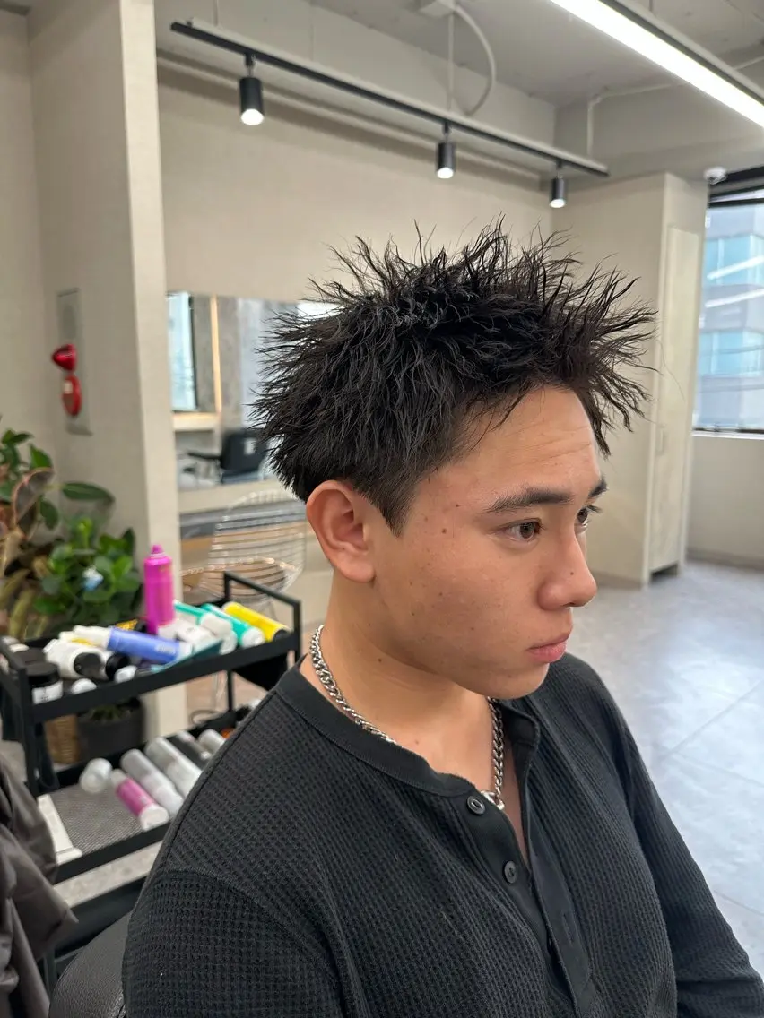 ショート パーマ メンズ メッシュパーマ支持率 ◎大宮/隼也のヘアスタイル