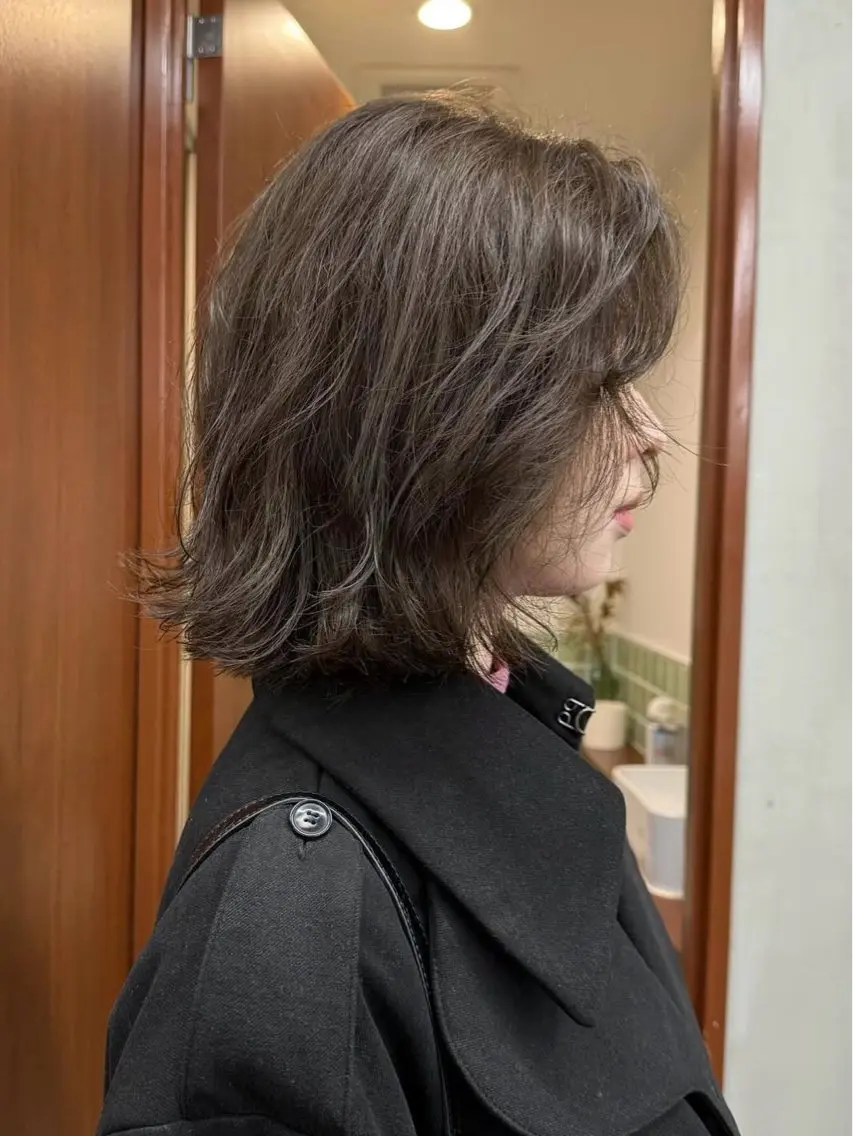ショート カラー パーマ カット パーマ トリートメント レイヤーボブパーマ 暖色カラーayuのヘアスタイル