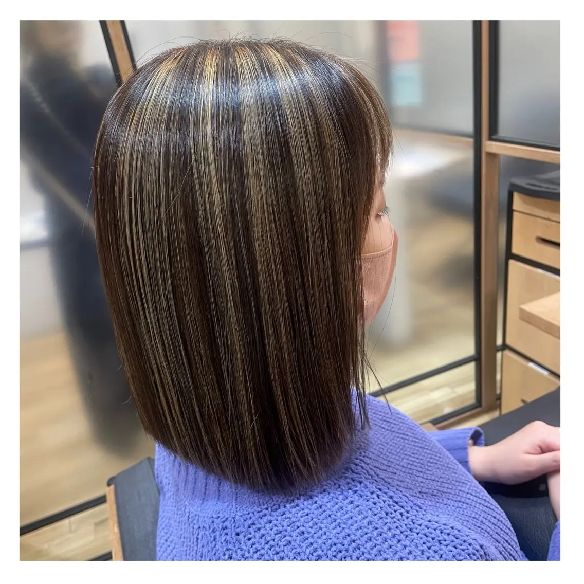 ミディアム カラー ハイライトカラー ハイライト ヘアカラー トリートメント ❁⃘ ち だ り さ ❁⃘のヘアスタイル
