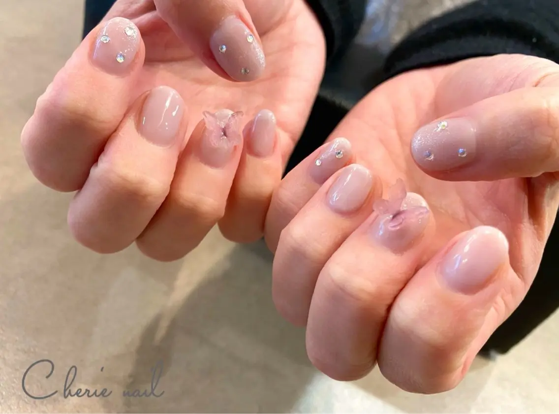 ネイル ジェルネイル ピンク ハンドネイル Cherienail yunaのネイルデザイン