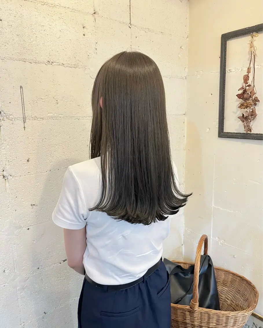ロング カラー カット ヘアカラー 暗髪とオリーブ🌿 渡辺拓人のヘアスタイル