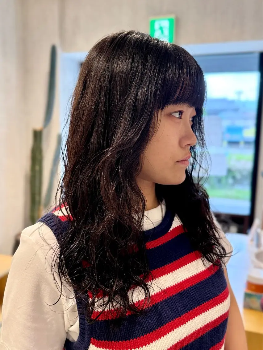 ロング ロング カット パーマ shuto/ 本山/ショートモデルのヘアスタイル