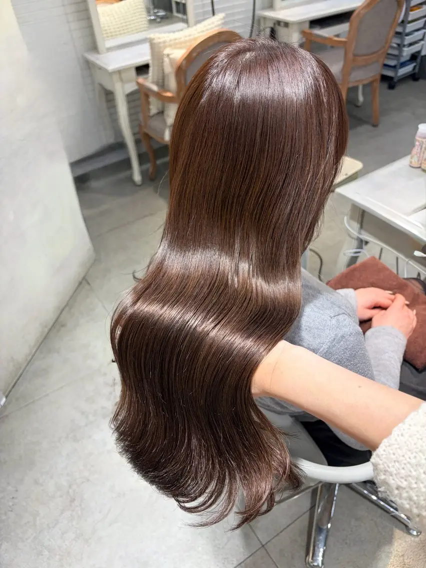 ロング 🩰無料カットモデル /5cm以上/桃🍨のヘアスタイル