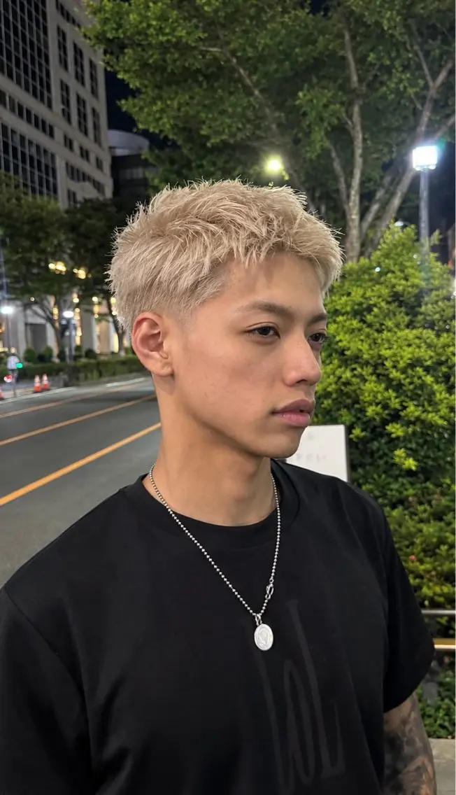 ショート カラー メンズ ヘアカラー 林 蓮二朗のヘアスタイル