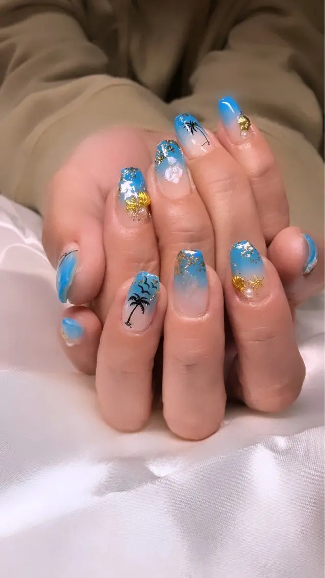 ネイル 持ち込み 夏ネイル ハンドネイル Nail Salon NICOのネイルデザイン