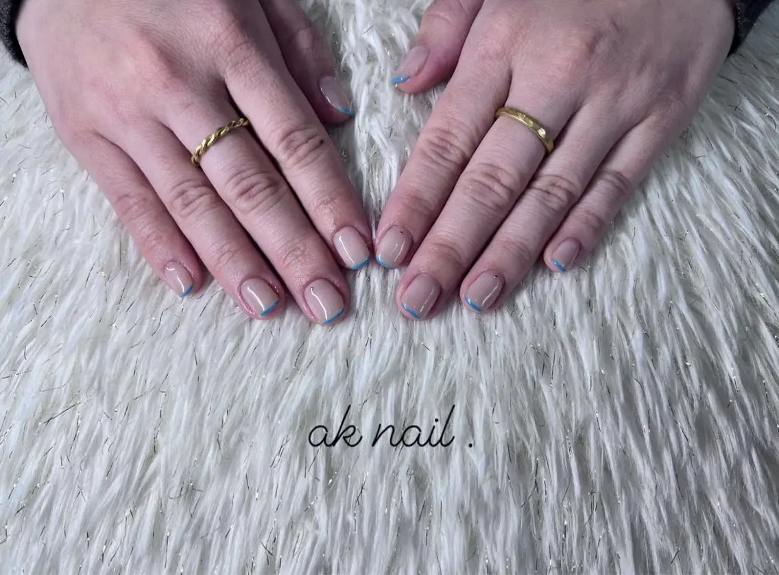 ショート ネイル フレンチネイル ak nail .のネイルデザイン