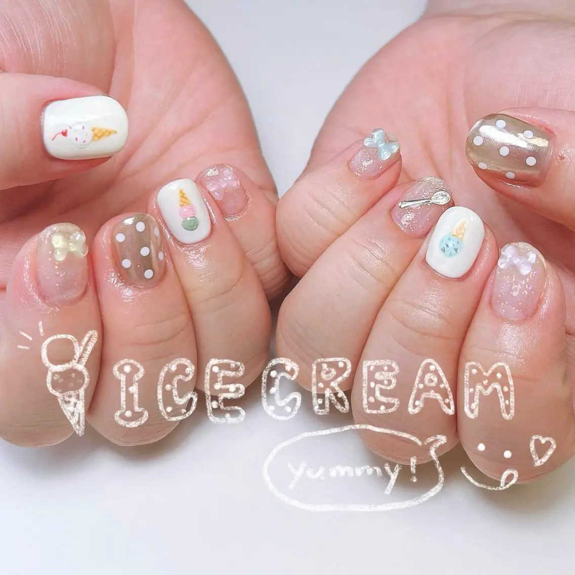 ネイル ハンドネイル いちごパフェ ゆいのネイルデザイン