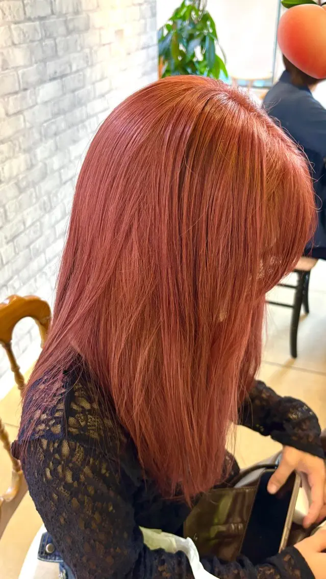 セミロング ヘアカラー トリートメント eMu透明感カラー ちゅる髪yuki✩のヘアスタイル
