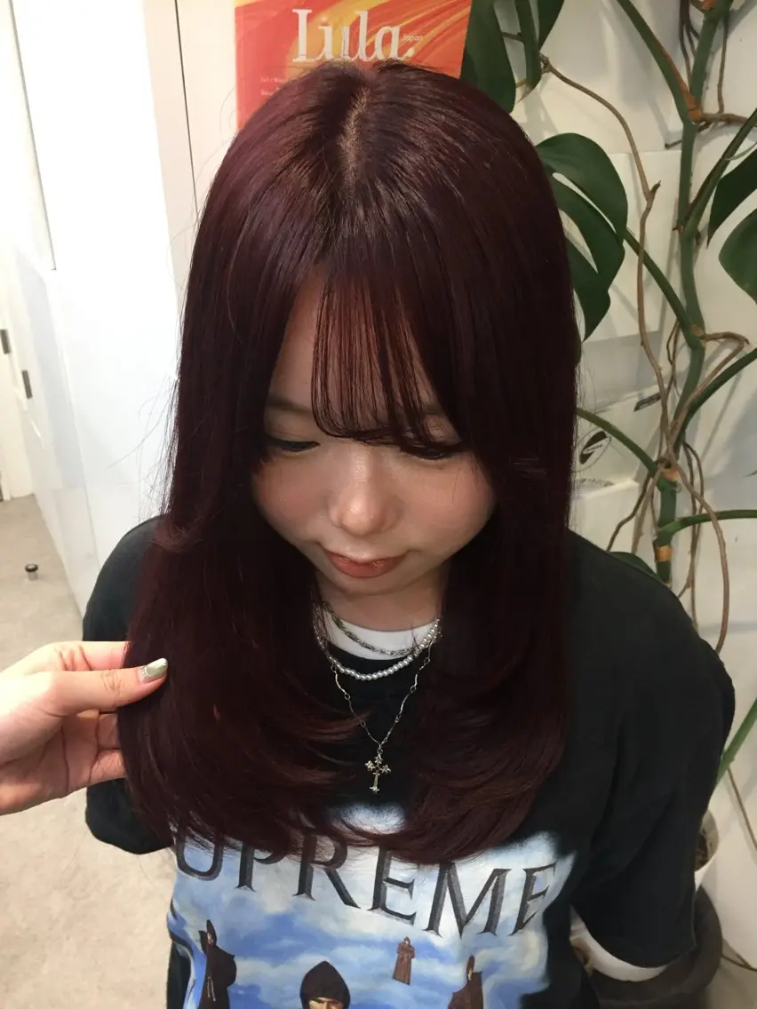 【 minimo限定価格 🍒】 𖤐ワンカラー➕Aujuaトリートメント付メニュー𖤐 🫧艶カラーお任せ下さい🫧の写真