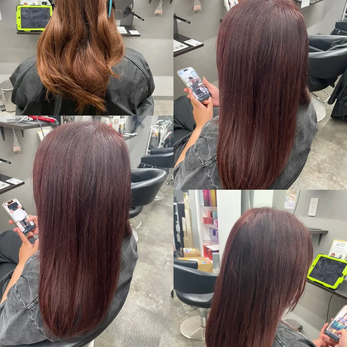 ロング カラー ブリーチ ブラウンカラー オレンジ オレンジブラウン 🌹ミラクル美容師 🌹くっぽのヘアスタイル