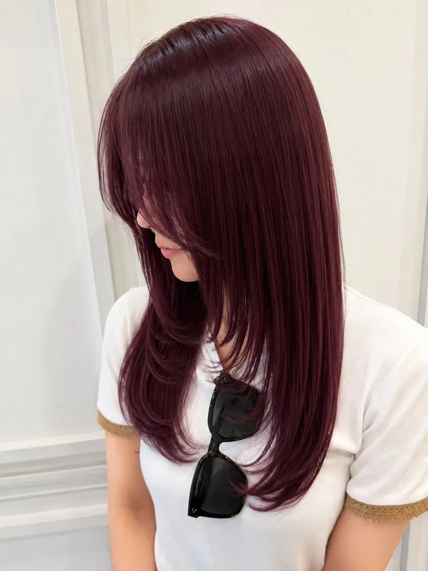 セミロング カラー レイヤーカット カット ヘアカラー トリートメント MIO/天王寺/ 髪質改善/艶カラーのヘアスタイル