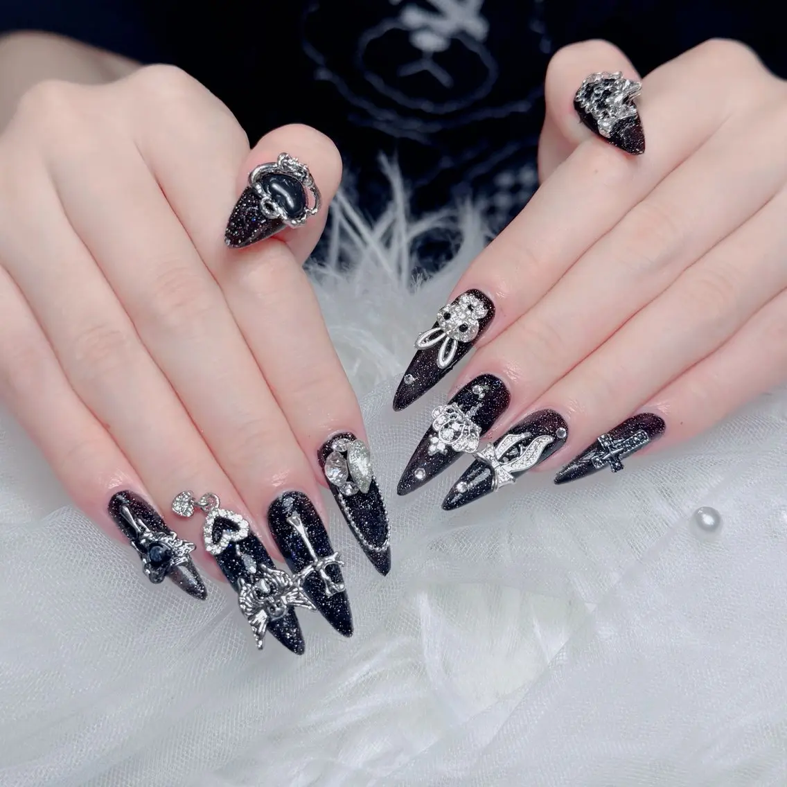 ネイル チークネイル 長さ出し フラッシュネイル フレンチネイル グラデーション ハンドネイル Lenie Nail Salonのネイルデザイン