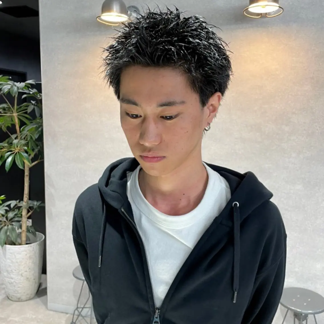 ショート カラー パーマ メンズ メンズパーマ カット ヘッドスパ ヘアセット 🔥メンズ 特化🔥菊水皐暉🔥のヘアスタイル