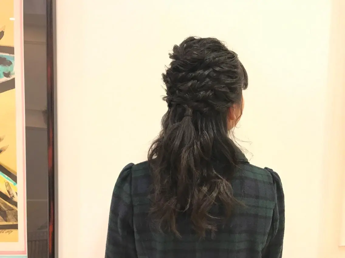 ロング ヘアアレンジ ハーフアップ 棚原 春奈のヘアスタイル