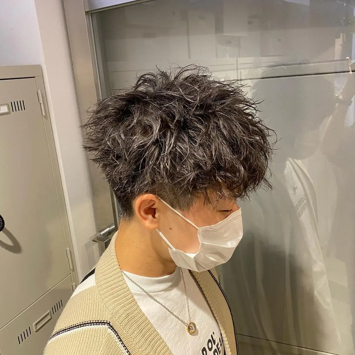 セミロング パーマ ヘアアレンジ メンズ メンズ特化 水口湧太のヘアスタイル