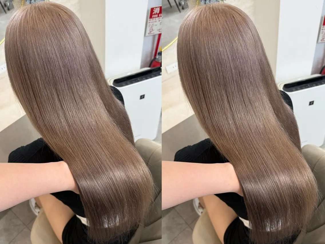 ロング カラー メンズ メンズブリーチ ベージュカラー ブリーチ ヘアカラー 村崎乙華/透明感/ 韓国風/レイヤーのヘアスタイル
