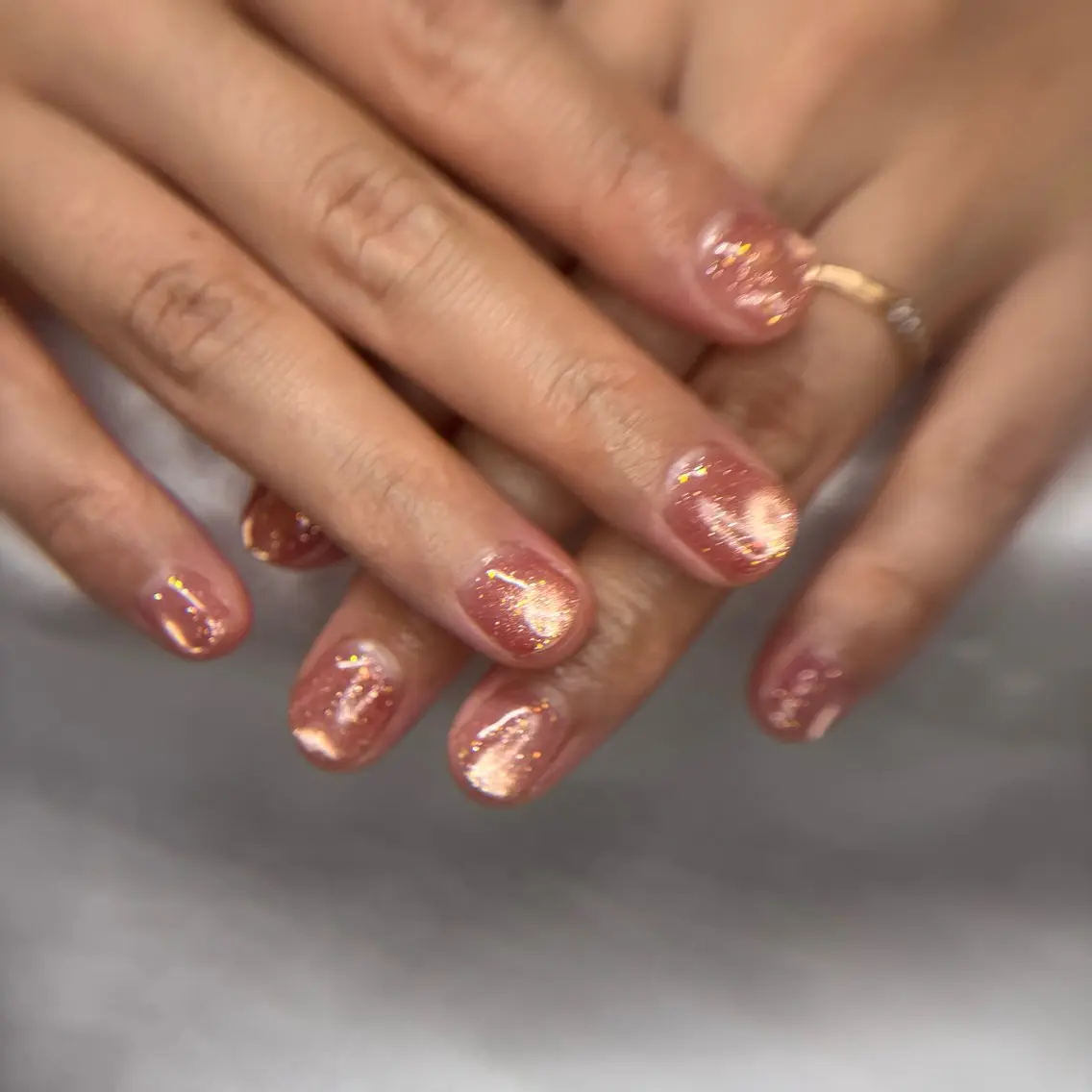 ネイル フラッシュネイル フラッシュマグ オレンジ Lily me.のネイルデザイン
