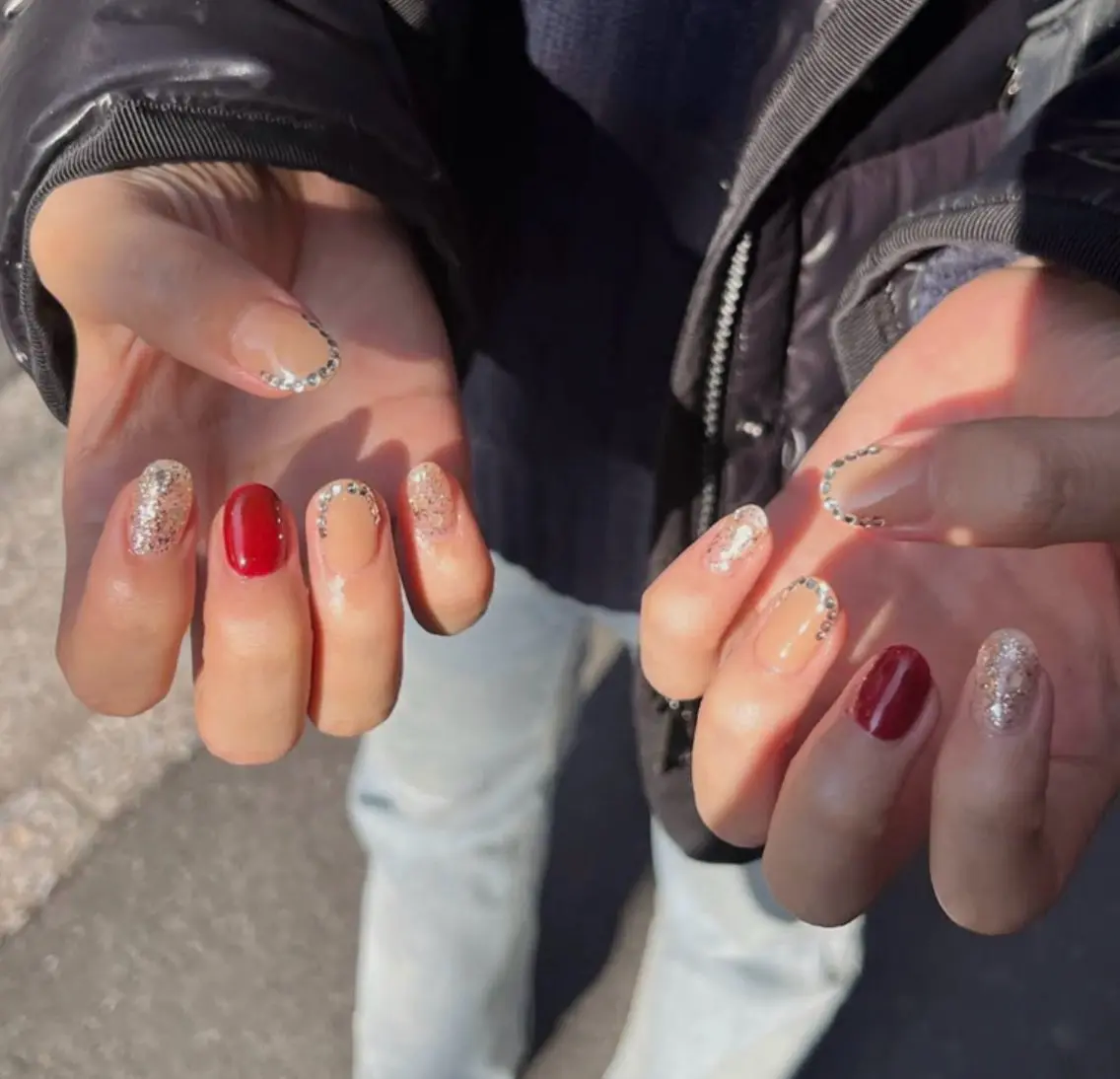 ネイル 成人式 ジェルネイル キラキラネイル マグネットネイル ニュアンスネイル ハンドネイル tamu nail 金町のネイルデザイン