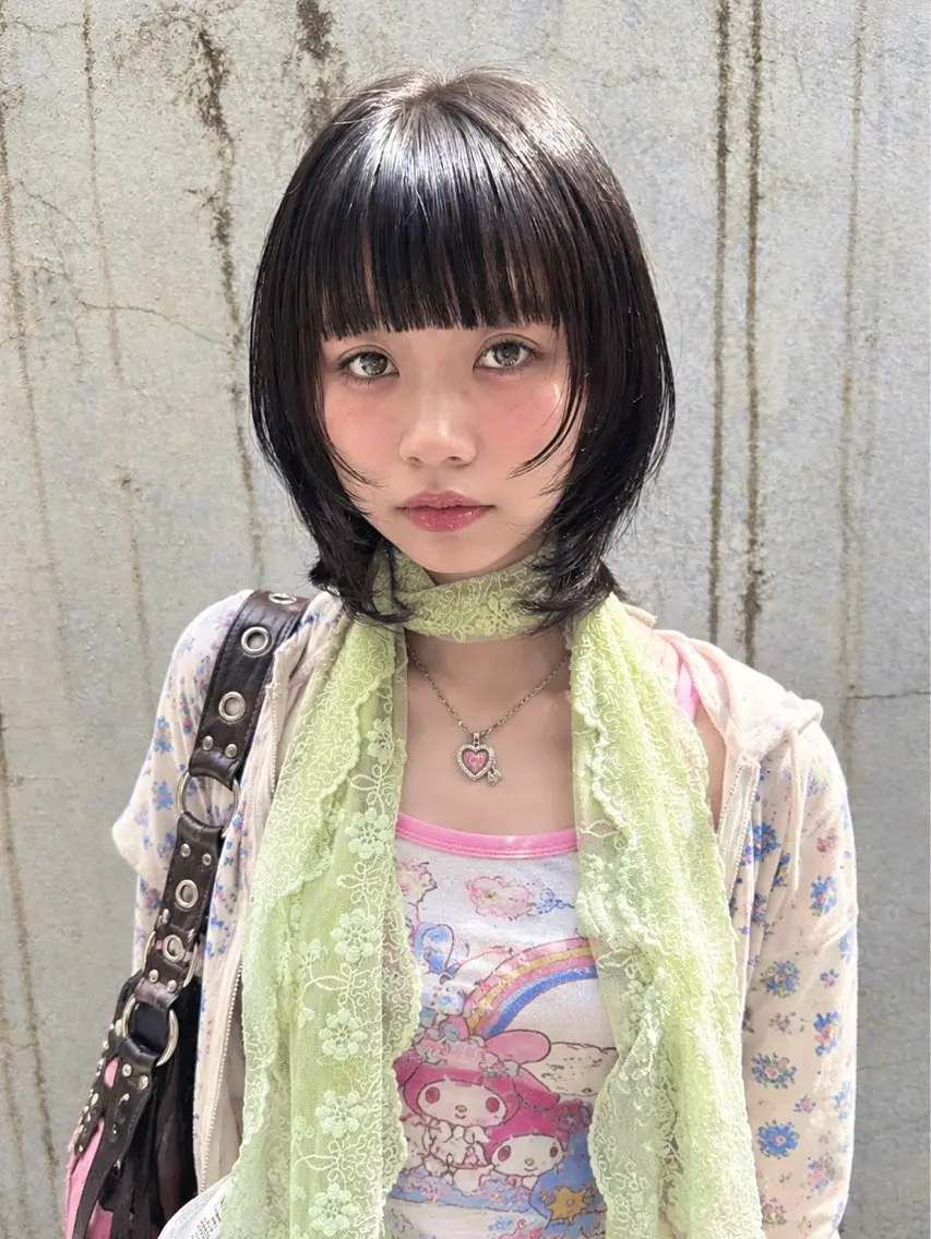 ミディアム カラー レイヤーカット ヘアカラー トリートメント リカ/レイヤーカット ・オリーブ🍀のヘアスタイル
