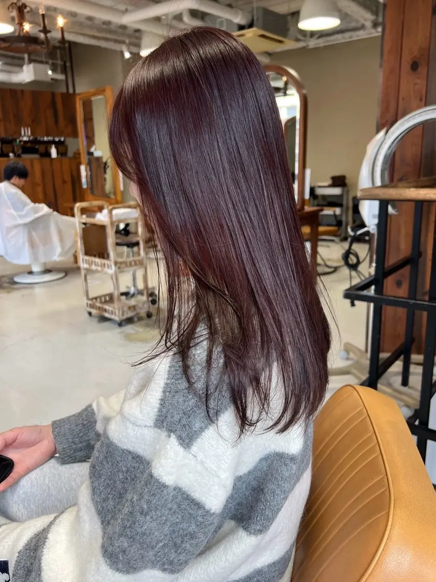 ロング カラー ブリーチ ダブルカラー ブリーチなしカラー レッドカラー カット ヘアカラー レイヤー / ボブ/ 艶カラー/sakiのヘアスタイル