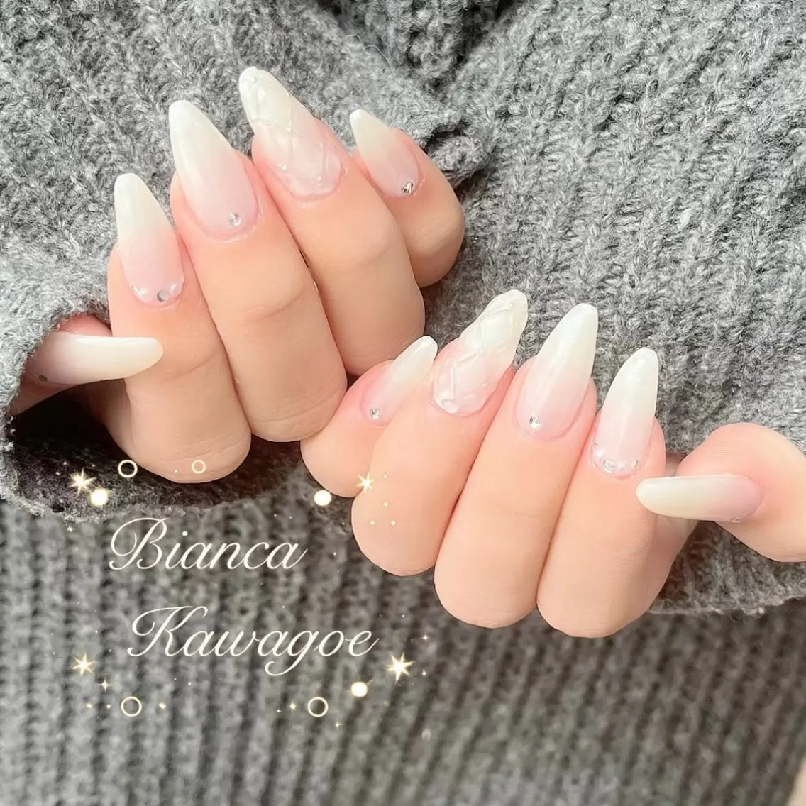 ネイル ストーンネイル ハンドネイル Bianca川越店 🌸Satoのネイルデザイン