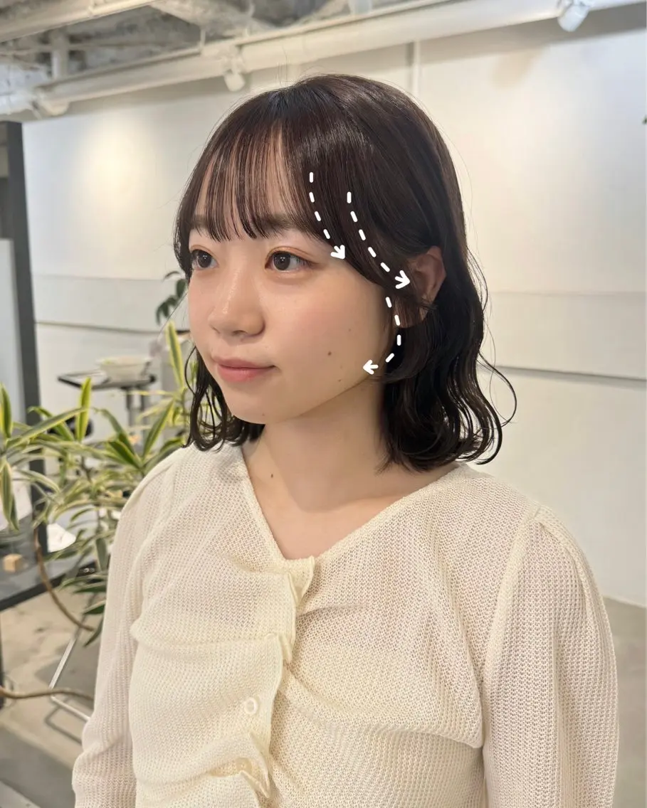 セミロング カット ヘアカラー トリートメント 100%可愛い顔周り 💓レイヤー/しずくのヘアスタイル